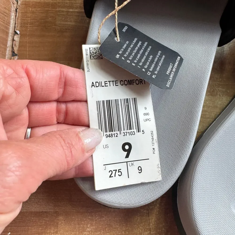 adidas Adilette Comfort Slides bundle size 9